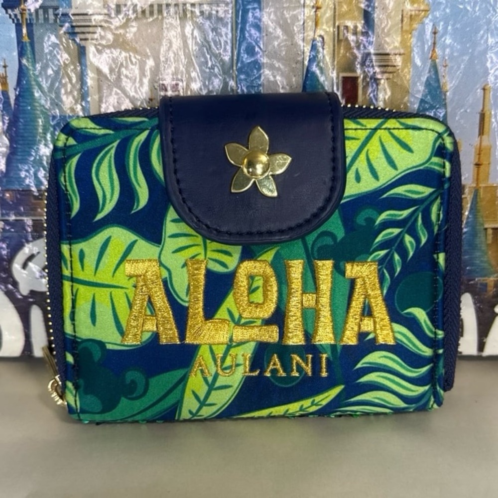 Disney parks loungefly Aloha Aulani hidden Mickey tropical sequin wallet